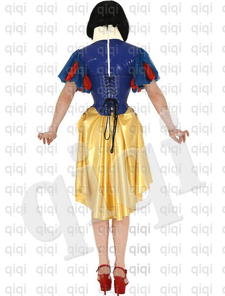 Latex (rubber) Snow White Uniform  0.45mm suit catsuit  