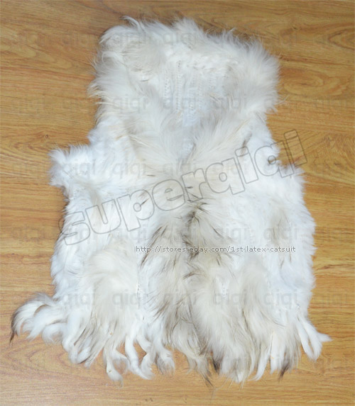 Real Raccoon Trim collar Knit Rabbit Fur Vest jacket  