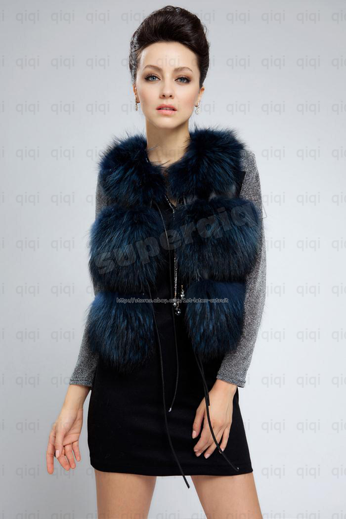 100 Real Genuine Vintage Raccoon Fur Vest/Gilet Waistcoat outwear