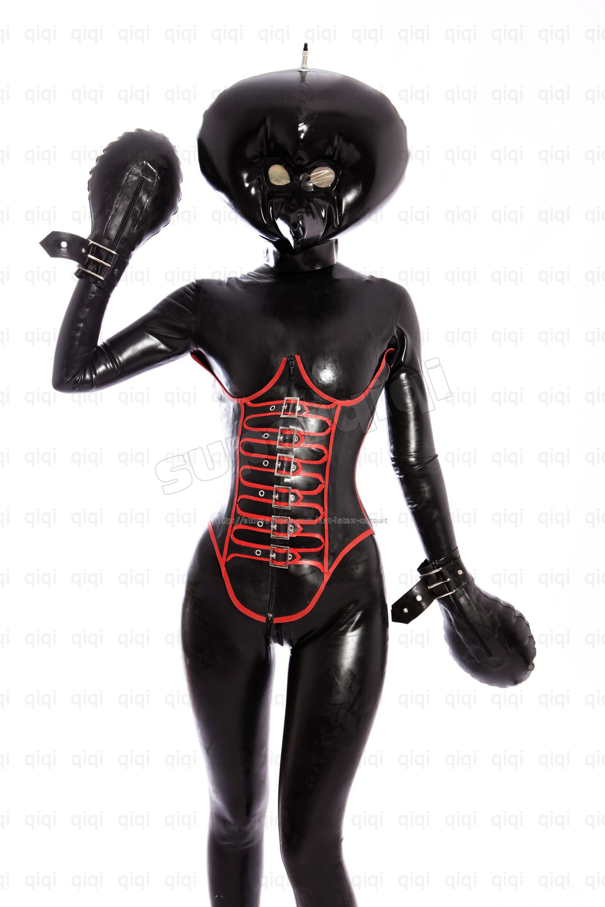 Latex rubber catsuit