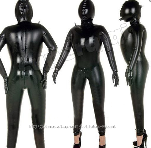 NEW 100%Latex Rubber Gummi Inflatable Mask Bodysuit Catsuit Suit ...